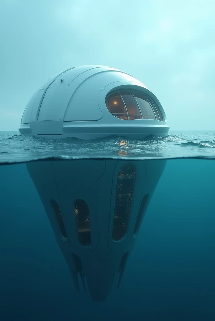 Four-door dome emerging from the sea