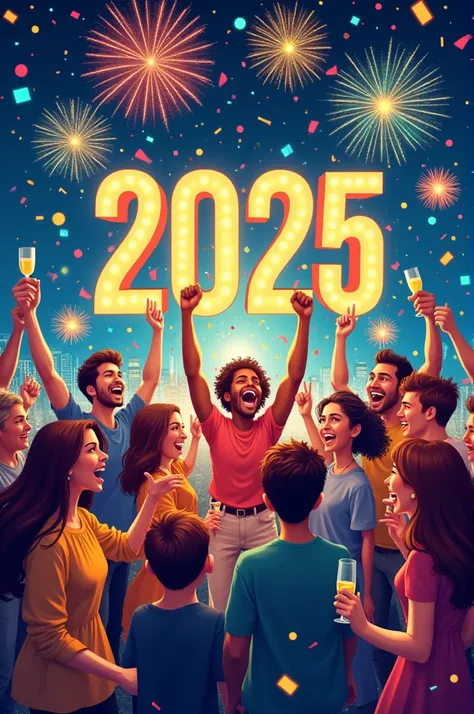 Happy new year 2025 poster 