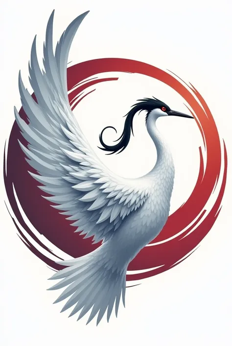 Karate club logo with goju ryu style with white crane