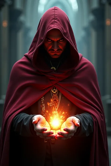 red-hooded man lights up