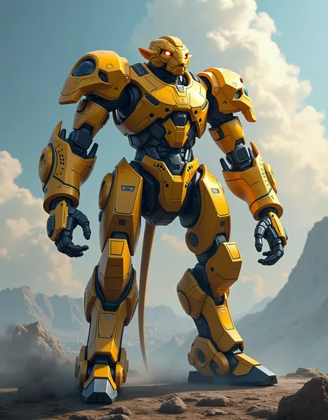 Solar Lion Mecha, fully enclosed shoulder guards, matching arm and leg guards, full body, full armor, the design balances heavy with agility, the concept Inspired by Super robot, organic biotech armor, standing, floating high above the futuristic sci-fi ci...