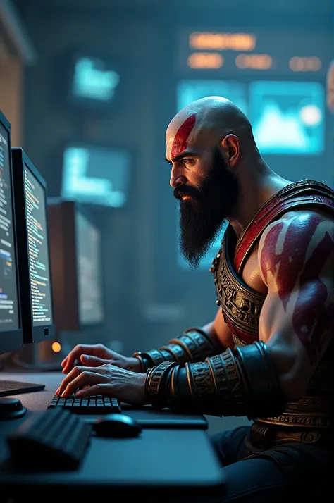 Kratos working with computers