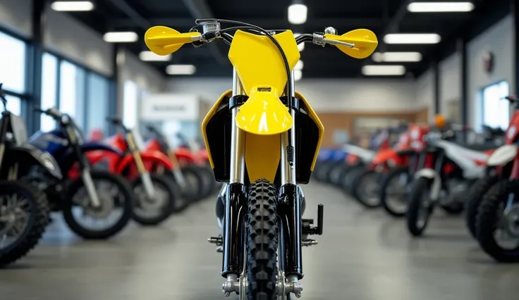 ( 2025 Suzuki rmz 450 dirt bike) front full view with showroom