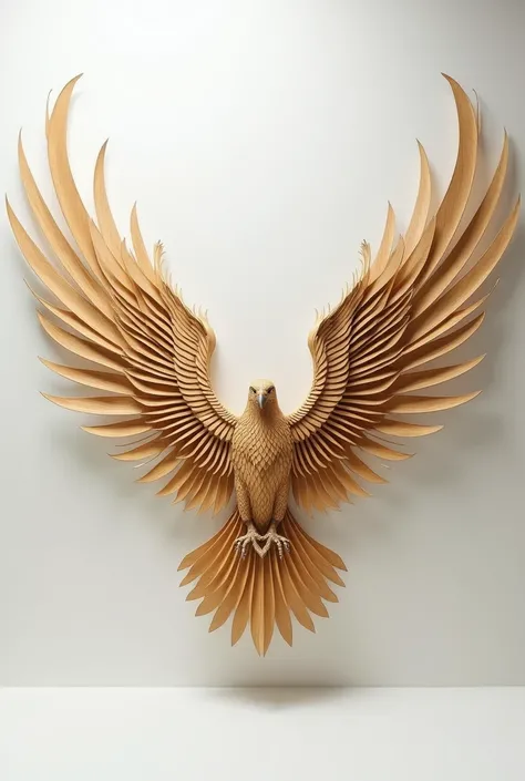 An eagles 1sr wings design made up of bamboo and tensile material 