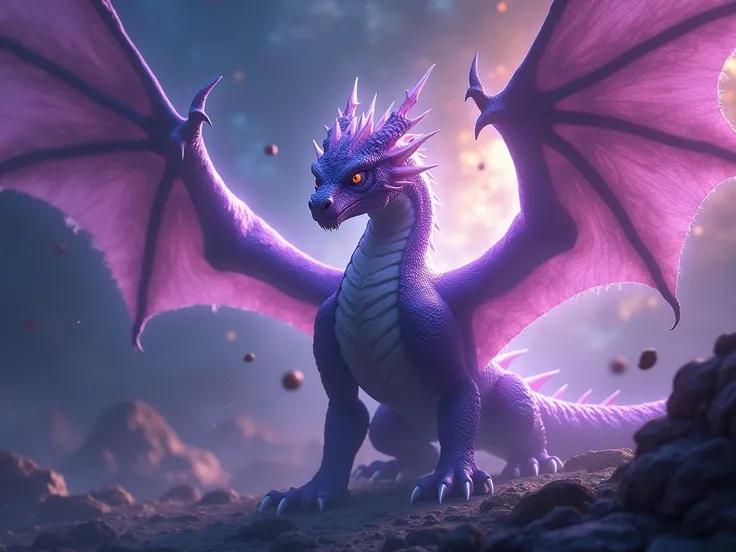 A wallpaper for pc gaming with the name FaakZah with the theme dragon in violet 