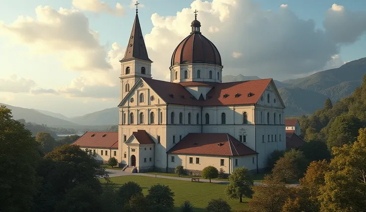 create a hyperrealistic image of St. Benedicts Basilica