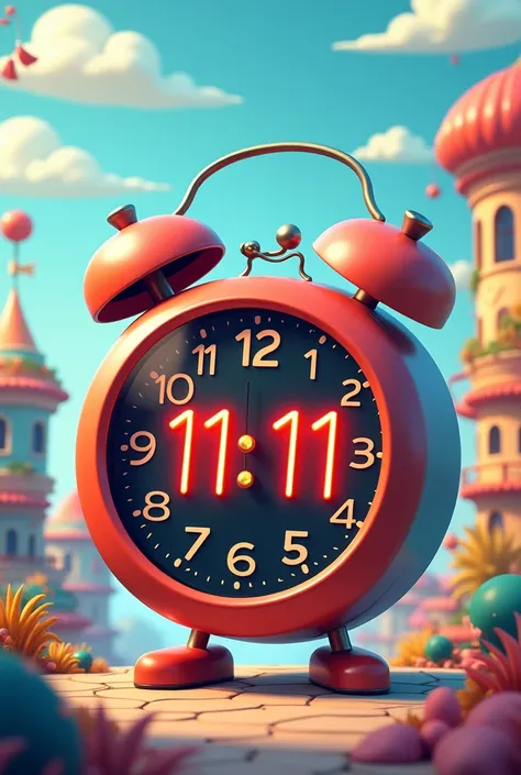  Digital clock as a cartoon that marks 11:11