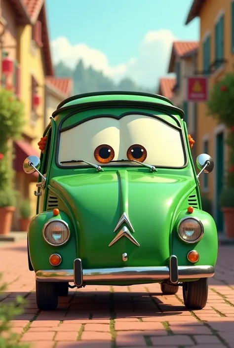 Citroën U23 green in Pixar style