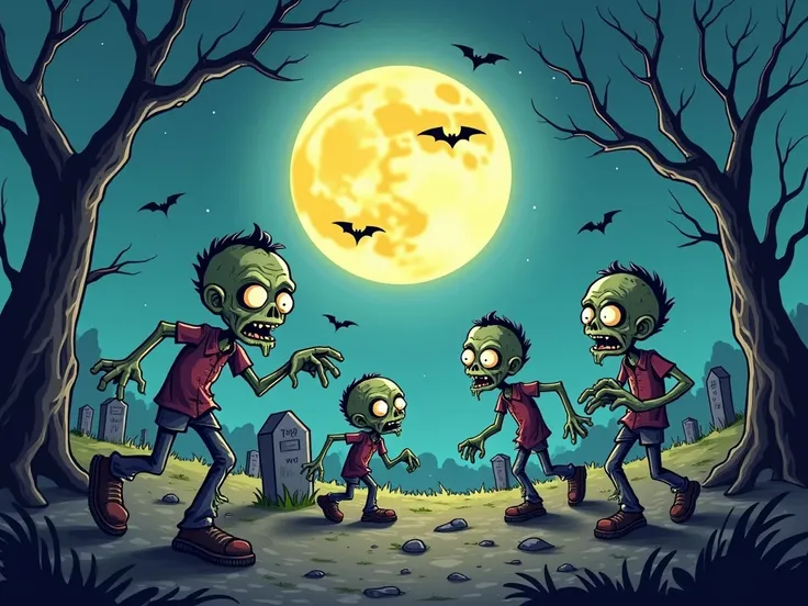 Zombies on the Full Moon cartoon