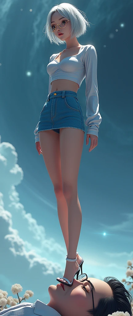  1 girls whole body , IQ200 Genius Girl , (((Shiori Suwano))), Anatomically perfect ,  The correct number of limbs and body shape ,  photo realistic style CG , ((( Octane Rendering ))), 呈現女孩穿著 super high heels with thin heels 的樣貌, Planting, Snow-white glos...