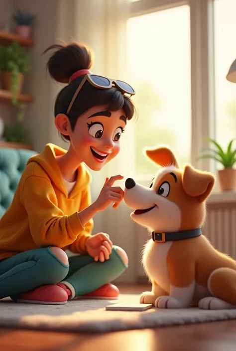  Image of a  playing with a dog, Telling him lets monetize  