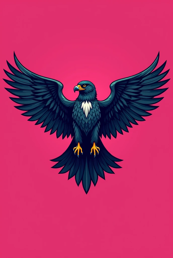 Create a logo for a clan with a realistic falcon in the middle with a pink background