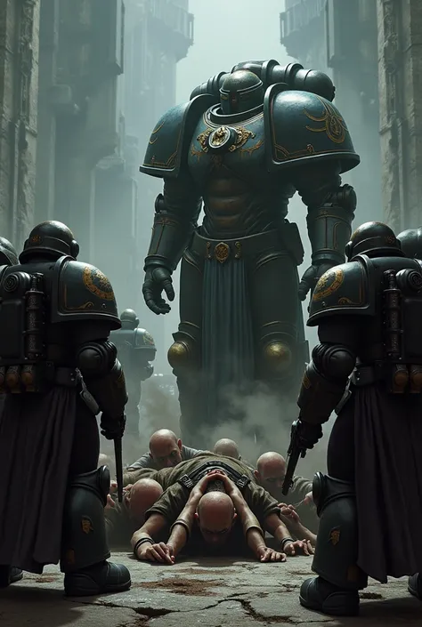 Warhammer 40K executing heretics for the Gold Emperor