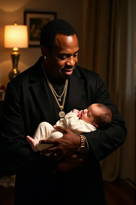 P. Diddy holding a baby 