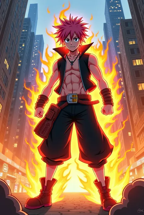 Natsu Dragneel with the My Hero Academia traits 