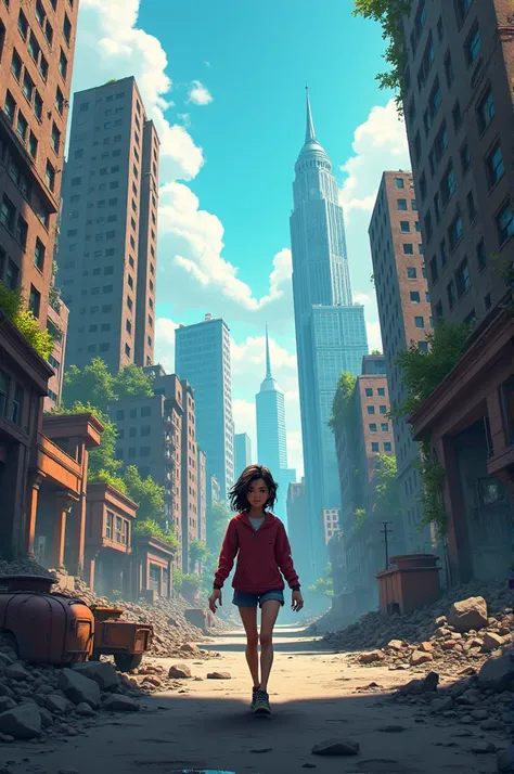 City destroyed post-apocalyptic, ANIMATED CHARACTER