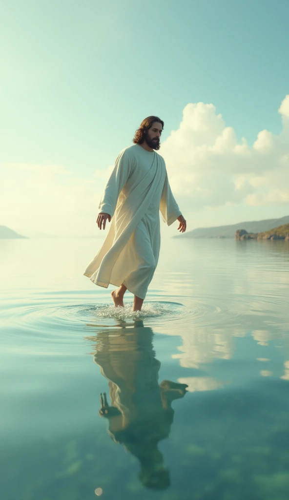 Jesus Christ walking on water