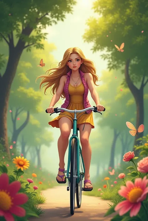 Create a trans girl on a bicycle 