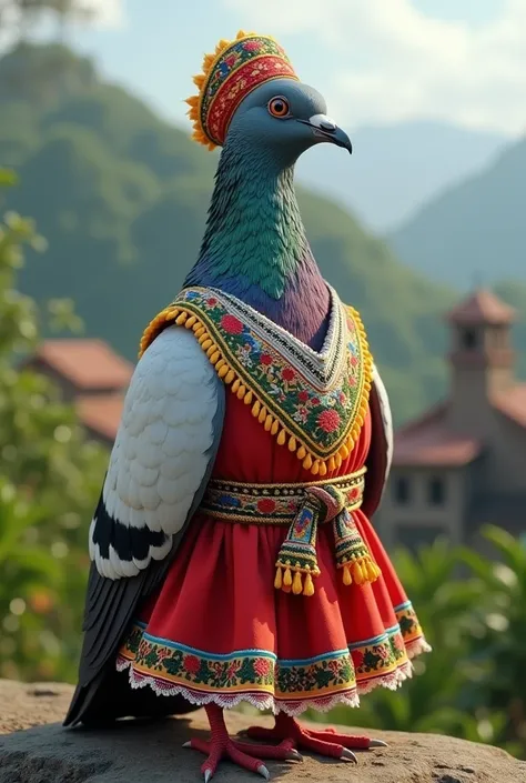 A pigeon wearing the Minas Gerais clothing