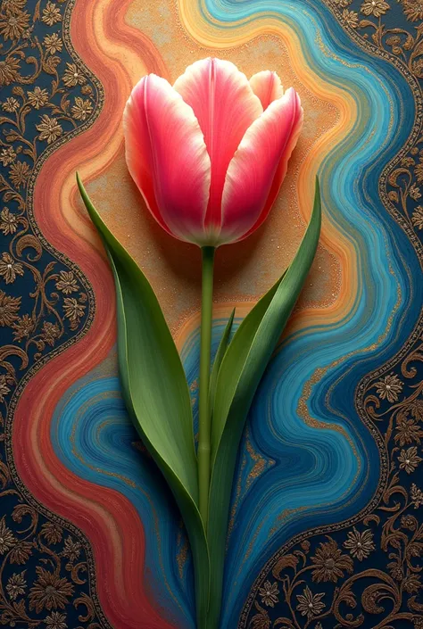 Marbling art, Tulip , Ottoman 