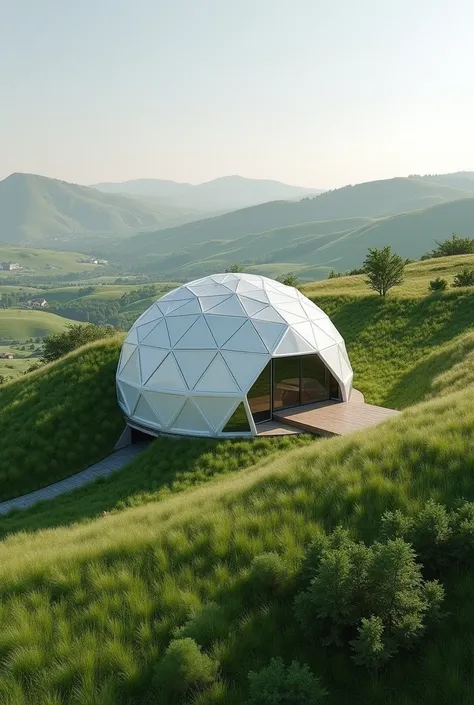 create a geodesic dome on the side of a hill