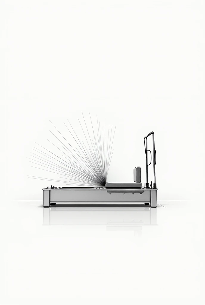 Pilates reformer fine line drawing into pulse line