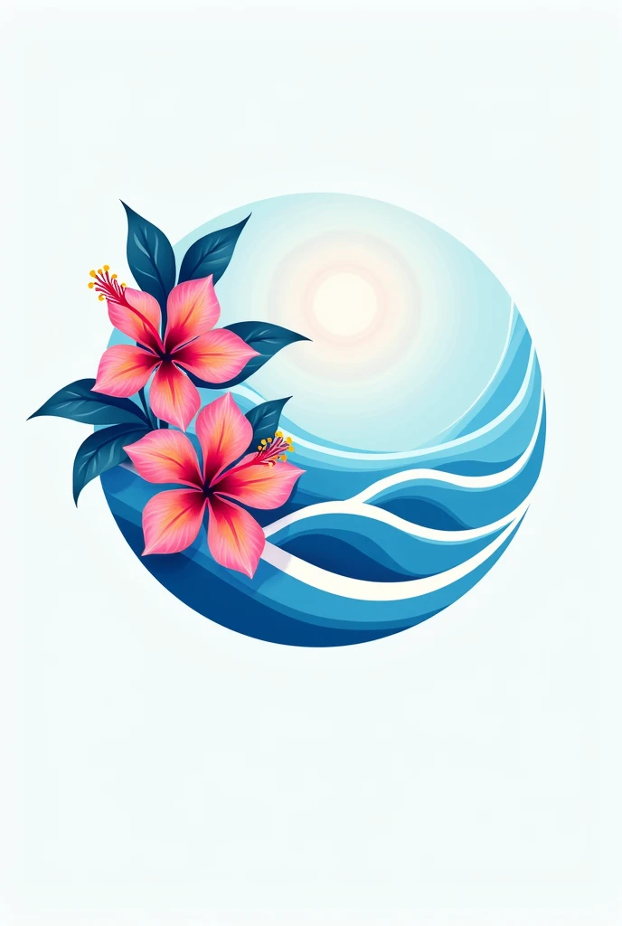 Fait moi un logo pour la filière bts ndrc avec des vague avec des fleur d’hibiscus