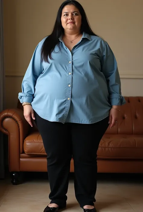  Amazingly beautiful Argentinian obese Ssbbw weighing 490 kilos  , 75 years old with huge blue eyes  ,  long straight black hair with a line in the middle  , skin without makeup with wrinkles and lack of elasticity in the skin normal for a woman of her age...