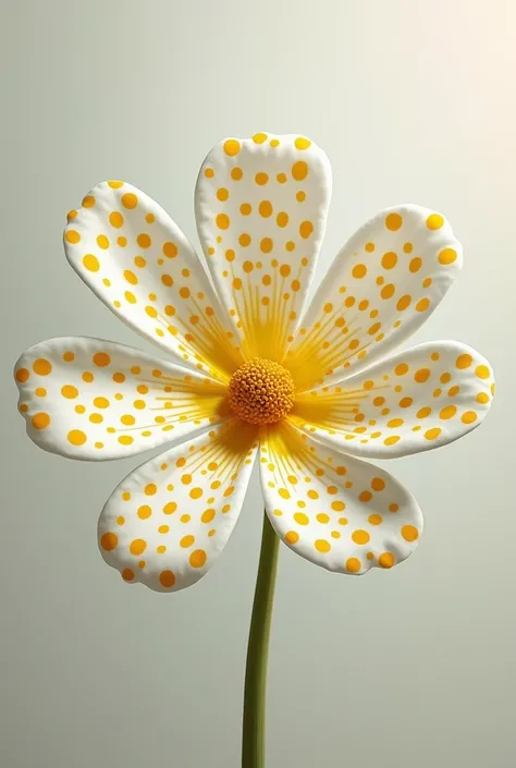 Kusamas polka dots technique in a realistic camphor flower