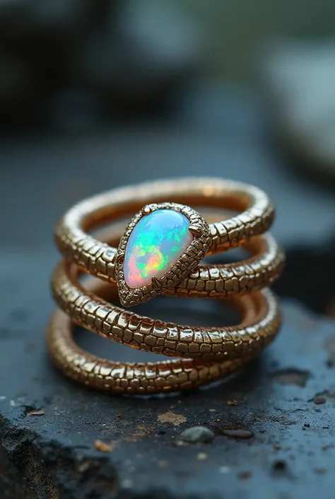 Snake bracelet with opal
