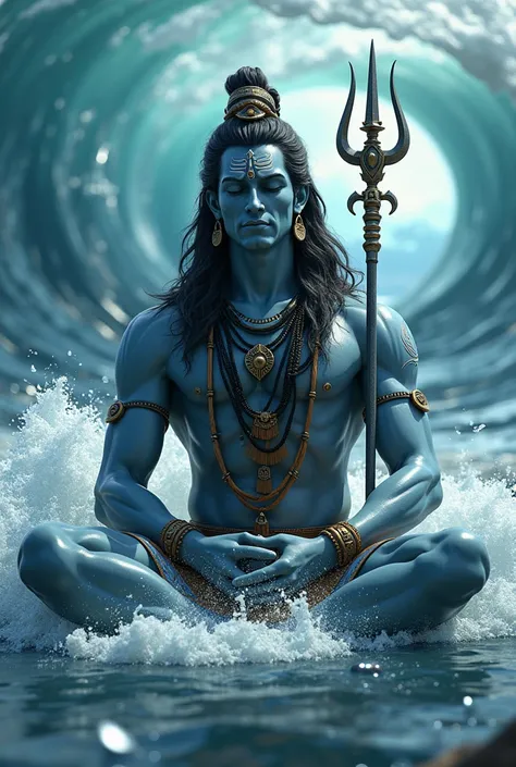 HINDU ANIMATED 4K WALLPAPERS, NOT CARTOONS SOMETHING DIFFERENT UNIQUE AND EYE CATCHING LIKE LORD SHIVA IN OCEAN MEDIDATING , HE I MUSCULAR TOO WITH TRISHUL AND OPEN HAIRS 