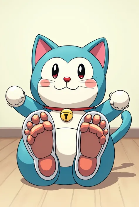 Dorami showing her feet in anime style 