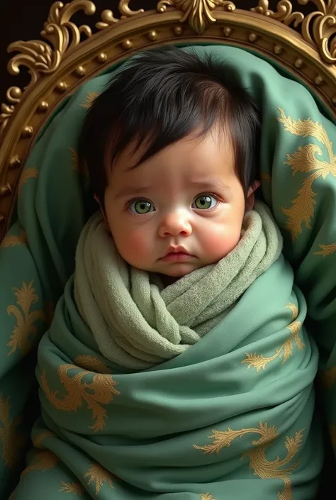 Royal baby with green eyes black 