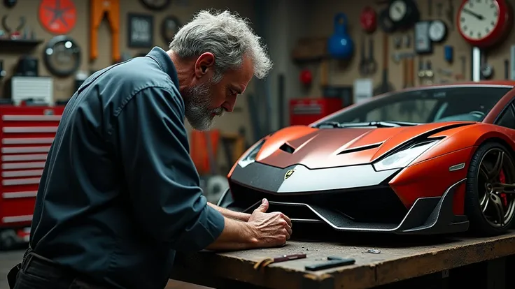 Lamborghini Yapann Man in Garage