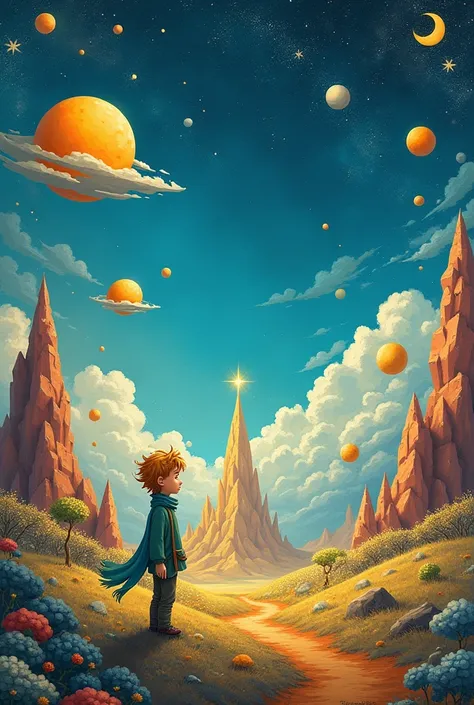 Make a painting inspired by Joe Duplainter and the Little Prince