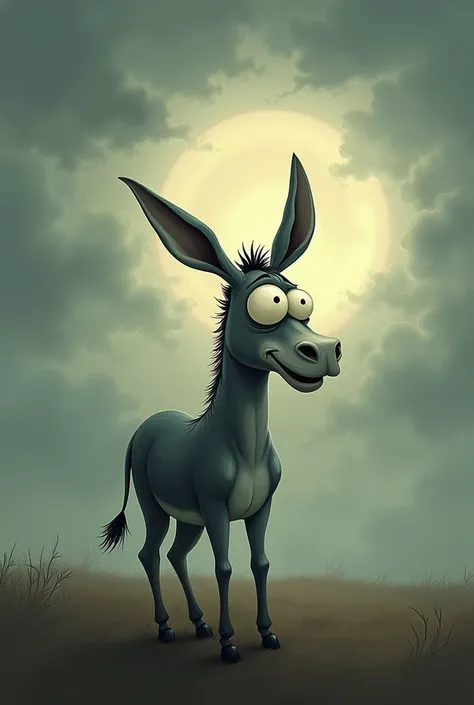 A dumb donkey in the sad sky 