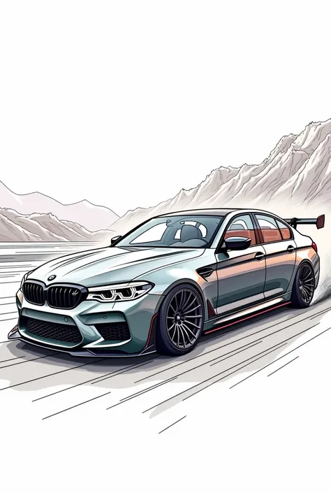 Bmw M5 by Drift for coloring book 