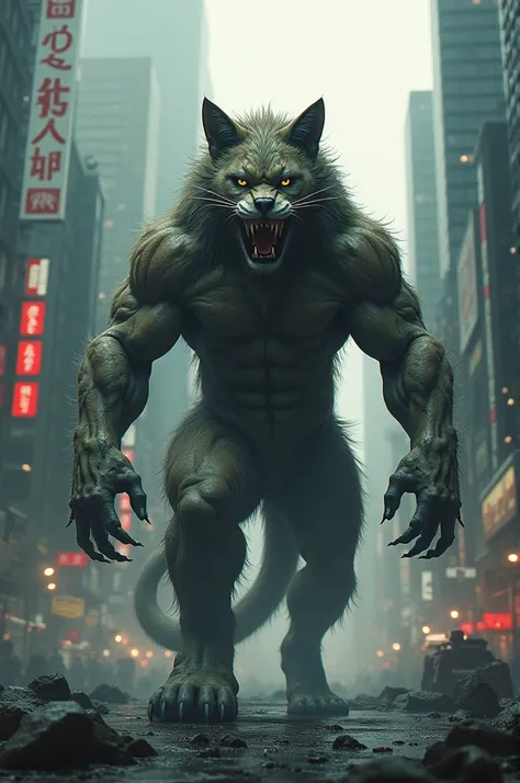 Big cat man monster opposition big city 