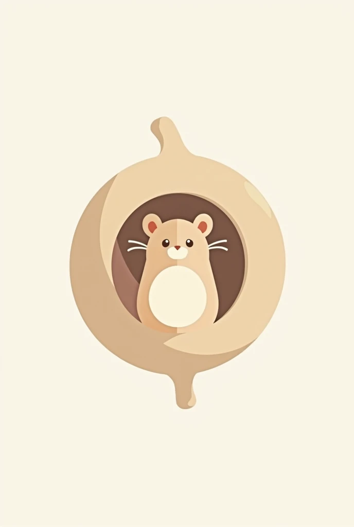 Minimalist hamster logo like a nut