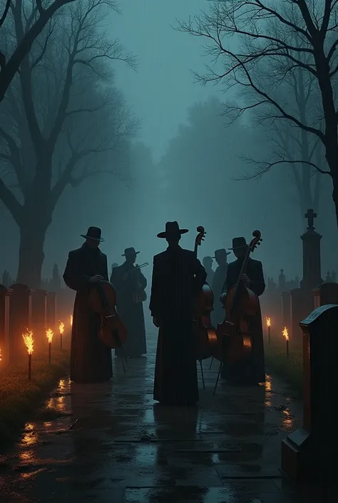 Bolshoi Band ,cemeteries, rain, Fire Torches