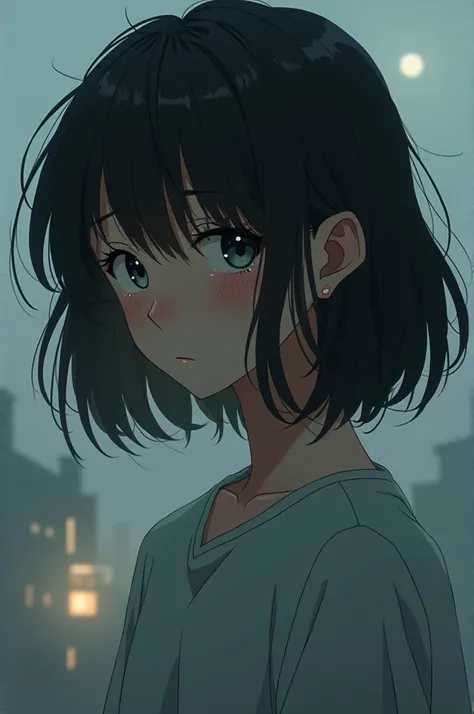 Anime image of a sad person 