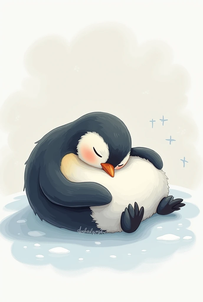 Sleeping penguin drawing