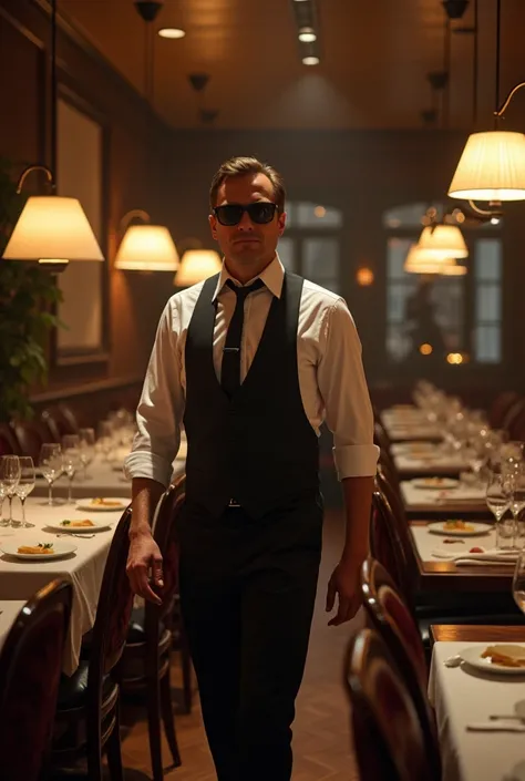  Italian inside his Italian restaurant ,  where he prepares all kinds of pasta in a luxurious environment , with different dishes from his native country ,  and at the same time he has a secret life as a powerful mobster in the city