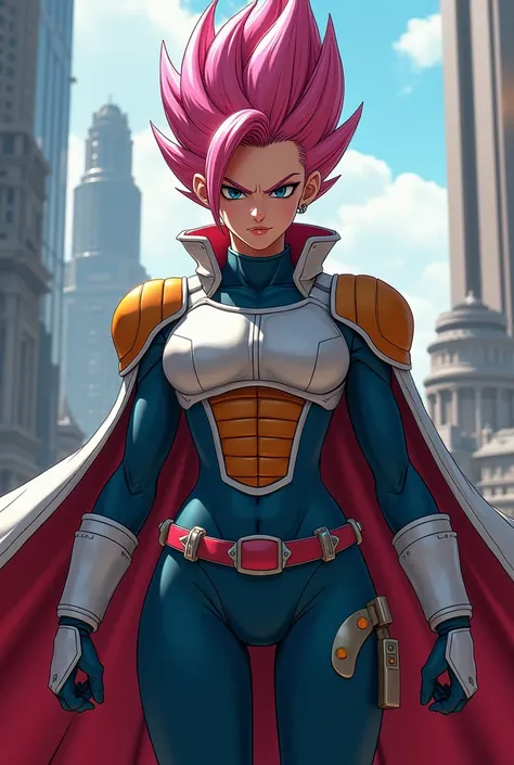 Make a female character looklike vegeta and bulma in dragonball