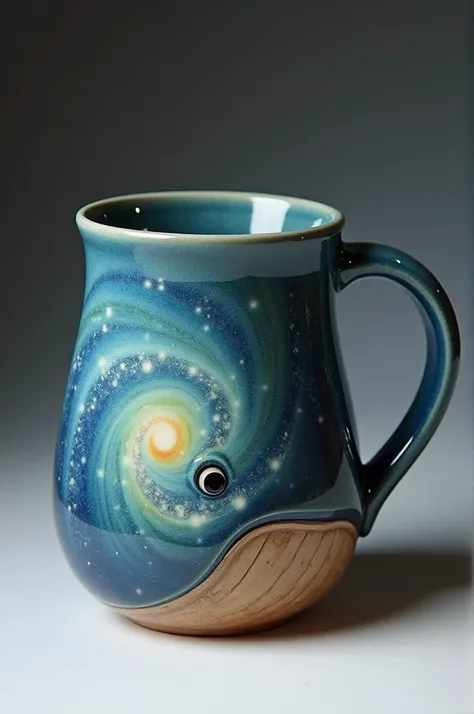 Create an oval-shaped mug with the handle where you place the Whales Hot Hand and the bottom of the mug a galaxy. 