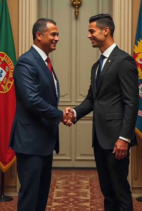 Christiano Ronaldo who shakes hands with Félix Tshisekedi