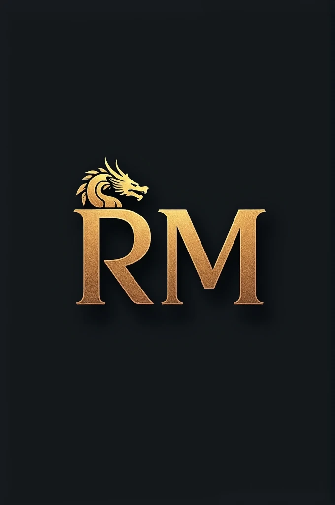 a minimalist business logo with the main letters R M and a dragon on the left side