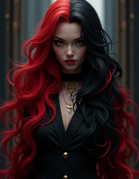 Black and red long hair styles 4. 3d.