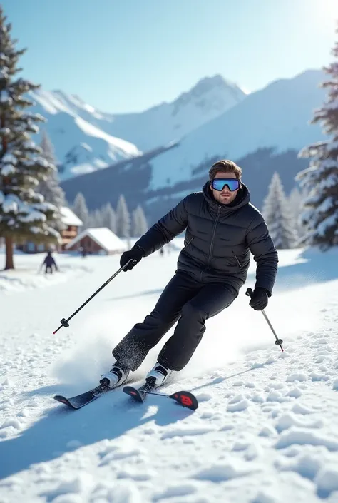 Billionaire skiing in the snow from Aspen Colorado 