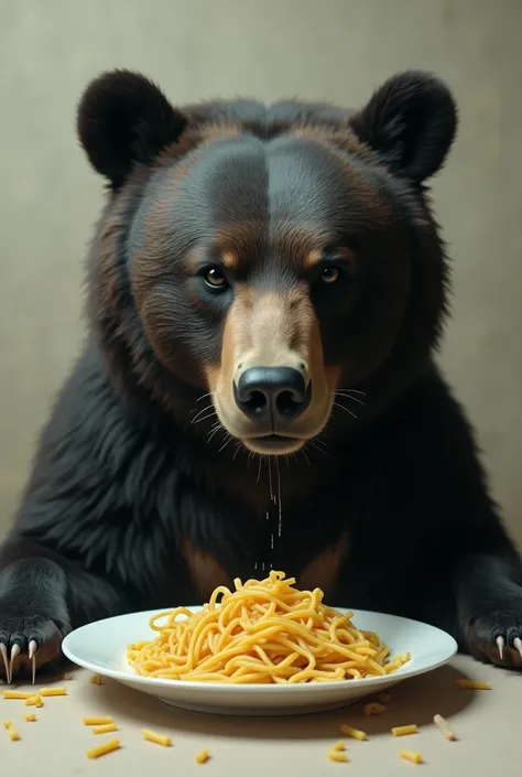 Drugged bear with basic pasta